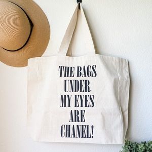 Funny Screen Printed Canvas Shopping Tote Bag - Handmade